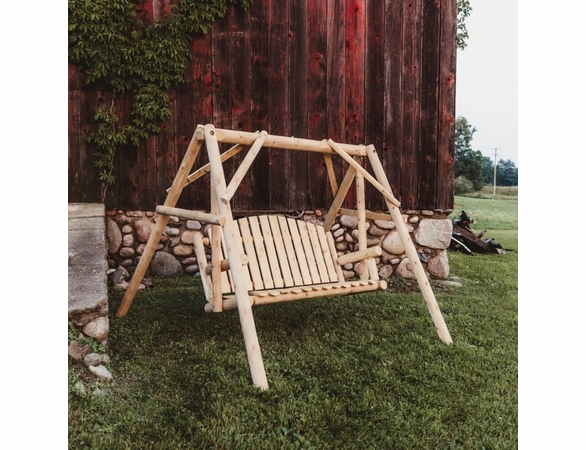Log Style Yard Swing Set