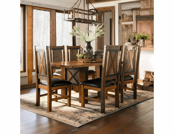 Mountain Retreat 6 Seat Cross Dining Set