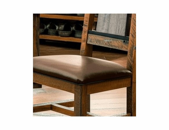 Mountain Retreat Arm Dining Chair with Leather Like Seat
