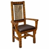 Mountain Retreat Arm Dining Chair with Leather Like Seat
