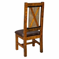 Mountain Retreat Cross Dining Chair with Leather Like Seat
