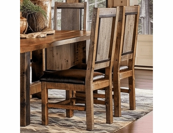 Mountain Retreat Dining Chair with Leather Like Seat