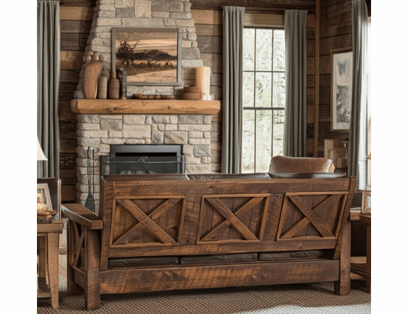 Mountain Retreat Rustic Living Room Sofa