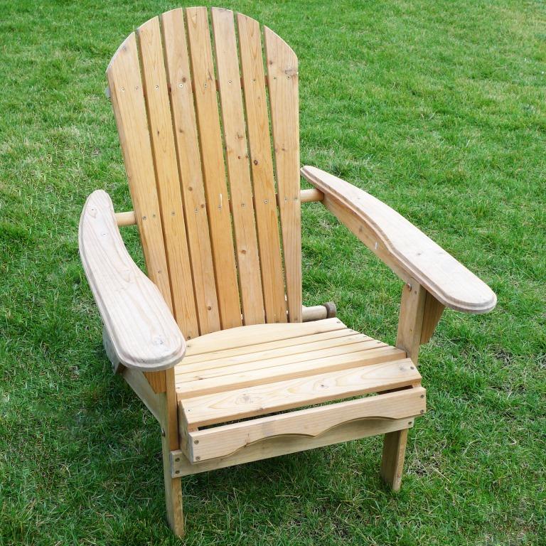 Natural Hardwood Folding Adirondack Chair Kit