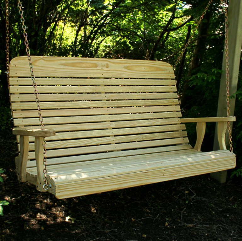 Outdoor Furniture Porch Swing Pine High Back