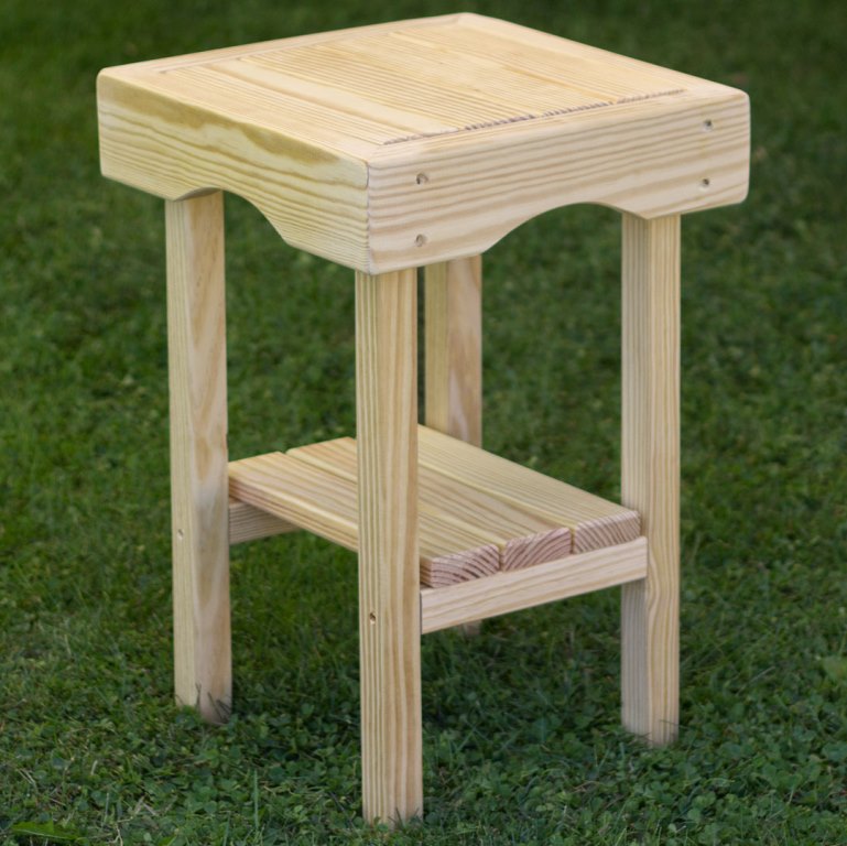 Outdoor Furniture End Table Pine Square