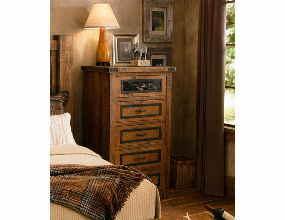 Raven Rough Sawn 5 Drawer chest