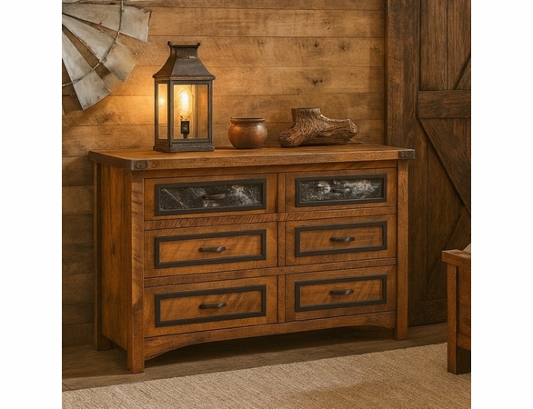 Raven Rough Sawn 6 Drawer Dresser