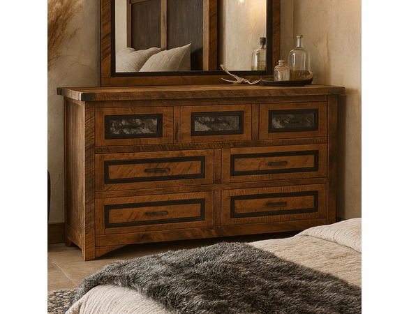 Raven Rough Sawn 7 Drawer Dresser