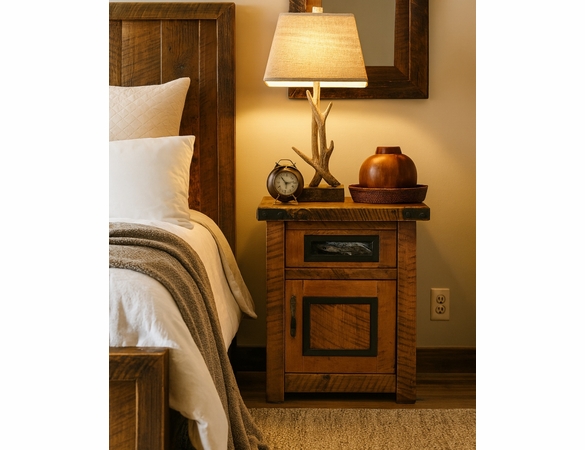 Raven Rough Sawn Enclosed Nightstand