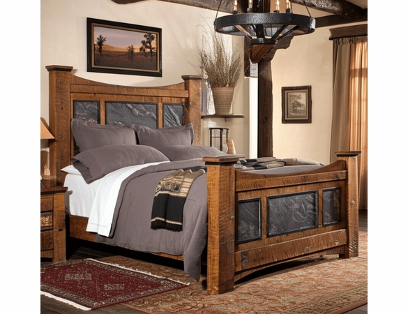 Raven Rough Sawn Triple Panel Bed - Multiple Sizes