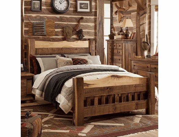 Richmond Rough Sawn Cathedral Style Bed - Multiple Sizes