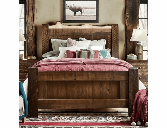 Richmond Rough Sawn Single Panel Bed - Multiple Sizes