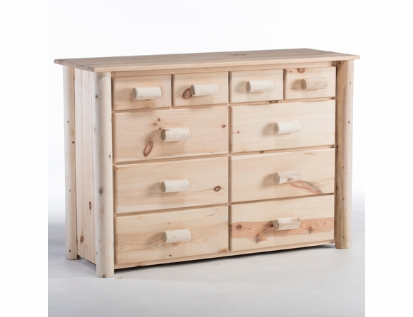 Rustic Cedar Log 10 Drawer Dresser