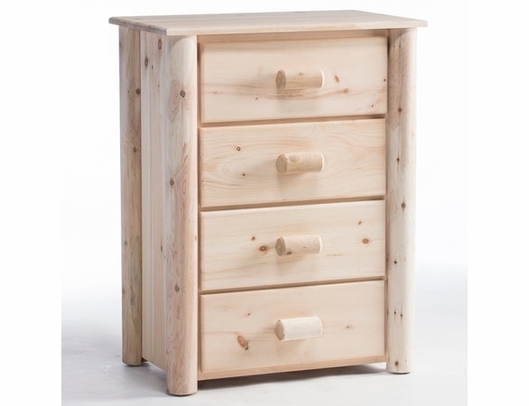 Rustic Cedar Log 4 Drawer Chest