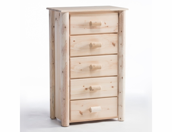 Rustic Cedar Log 5 Drawer Chest