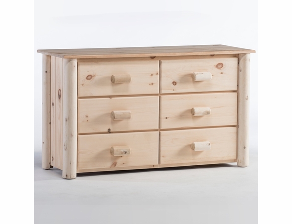 Rustic Cedar Log 6 Drawer Dresser