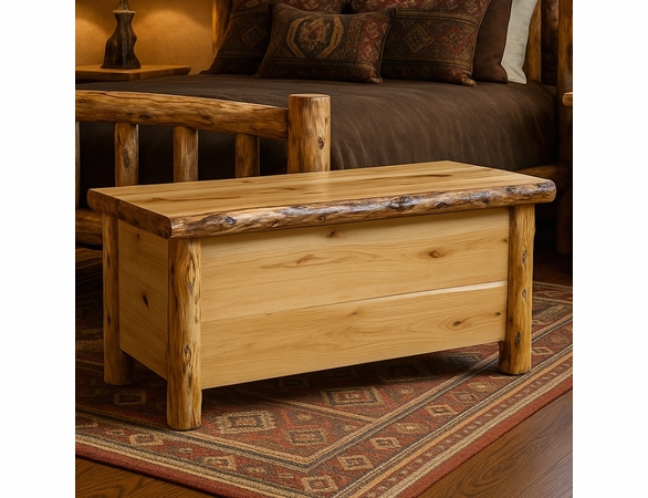 Rustic Log Style Blanket Chest
