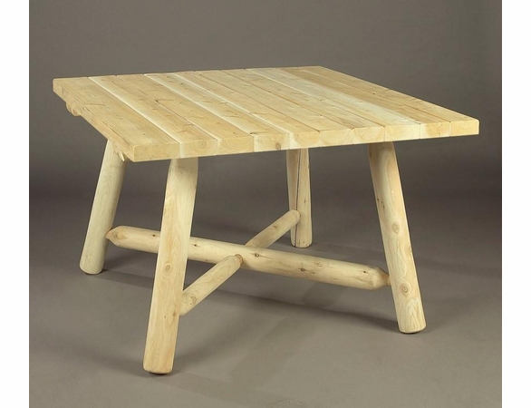 Rustic Log Style Dining Table - 42" Square