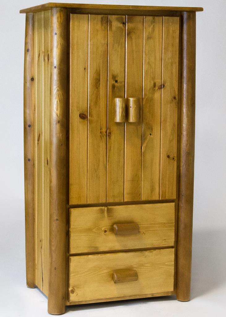 Rustic Pine Wood and Cedar Wood Log Armoire