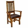 Trailside Timber Arm Dining Chair with Leather Like Seat