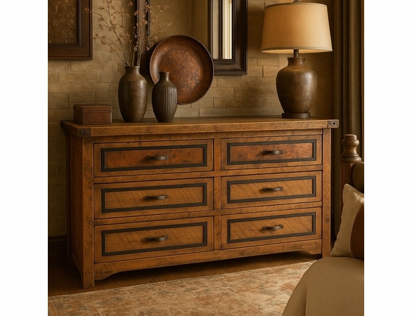 Woodman Rough Sawn 6 Drawer Dresser