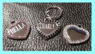 2 SIDED ENGRAVED - SMALL HEART ID FOR CATS OR DOGS<P>Crystals available in 3 colors 2 SIDED ENGRAVED - SMALL HEART ID FOR CATS OR DOGS<P>Crystals available in 3 colors