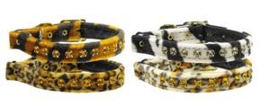 ANIMAL PRINT CAT SAFETY COLLAR WITH CRYSTALS