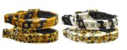 ANIMAL PRINT CAT SAFETY COLLAR WITH CRYSTALS ANIMAL PRINT CAT SAFETY COLLAR WITH CRYSTALS