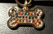 CONFETTI CRYSTAL PET ID TAG - SMALL HEART, BONE  or STAR