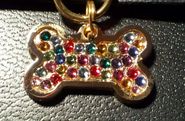 CONFETTI CRYSTAL PET ID TAG - SMALL HEART, BONE or STAR CONFETTI CRYSTAL PET ID TAG - SMALL HEART, BONE or STAR