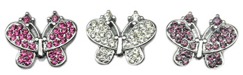 CRYSTAL BUTTERFLY CHARM FOR SLIDER COLLAR