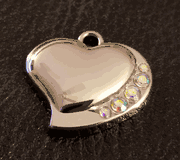 DOMED HEARTS PET ID - 2 SIDE ENGRAVE - 6 COLORS