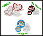 ENAMELED & CRYSTAL DOG ID TAGS