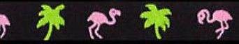 Flamingos and Palm Trees Beastie Band Cat Collar