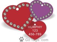 HEARTS & CRYSTALS ENGRAVED PET ID - 2 sizes HEARTS & CRYSTALS ENGRAVED PET ID - 2 sizes