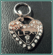 PADLOCK HEART PET ID - Silver for small dogs & cats