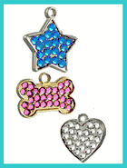 SWAROVSKI CRYSTAL - ENGRAVED CUSTOM PET ID TAGS SWAROVSKI CRYSTAL - ENGRAVED CUSTOM PET ID TAGS