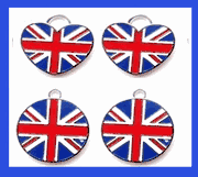 UK FLAG or UNION JACK FLAG ENGRAVABLE DOG TAG