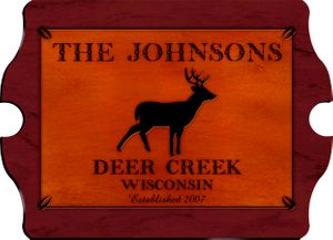 Stag Vintage Cabin Sign Personalized