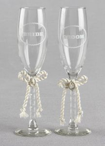 Bride and Groom Wedding Flutes