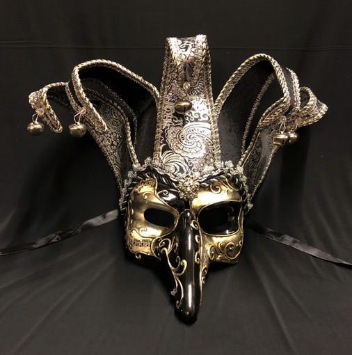 Black And Silver Jester Mask Masquerade Masks