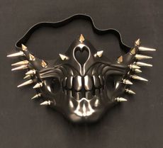 Black Skull Jaw Mask Spiked Burning Man Skull Mask 