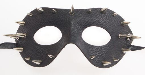 Black Leather Mask Dominatrix Metal Stud Mask 