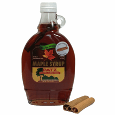 12 oz., Pure Maple Syrup, Cinnamon Stick Flavored, Glass Bottle