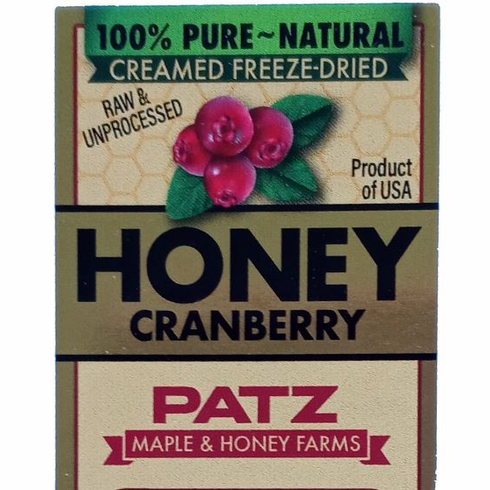 8.5oz., Freeze-dried fruit Creamed Honey, Glass Jar
