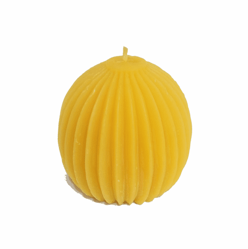 Beeswax Candle - Round, Vertical Fluting