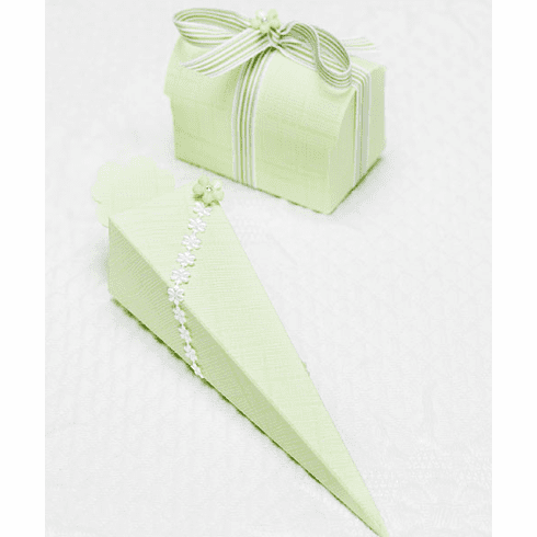 Green Wedding Favor Cone Box