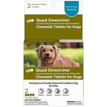 Elanco Quad Dewormer Tablets for Medium Dogs 2ct