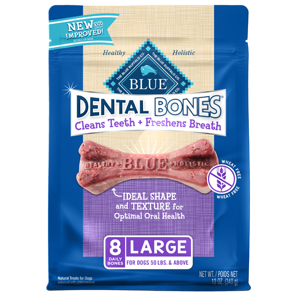 Blue Buffalo Dental Bone Dog Chews Large 8pk